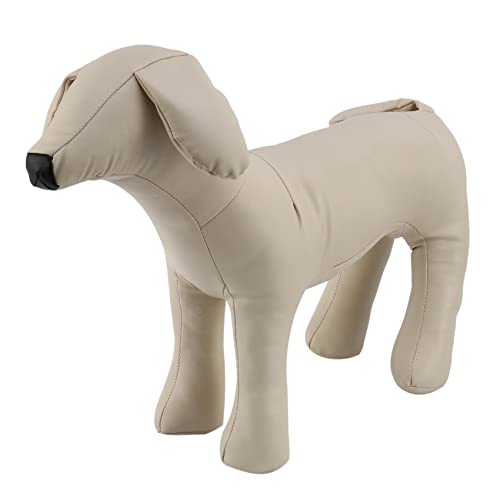 Sujurio Hundepuppe aus Leder, stehend, für Hunde, Spielzeug, Tierladen, Schaufensterpuppe, Weiß, M von Sujurio