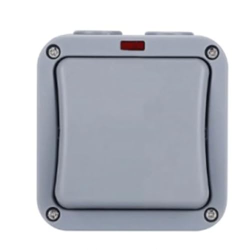 Sujurio IP66 Wand-Elektroschalter, 220 V, Licht, wasserdicht, Ein-/Aus-Sicherheitstaste mit Fixierung, Nacht im PC, Strom (A), einfach zu bedienen von Sujurio
