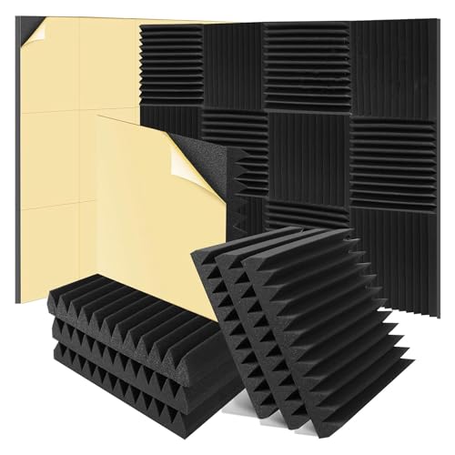 Sujurio Schalldichte Schaumstoffplatten, Akustikplatten, Akustikschaumplatten, 5,1 x 30,5 x 30,5 cm, selbstklebend, hochdichter Keil, , schalldichte Wandpaneele, 6 Stück Sujurio Schalldichte Schaumstoffplatten, Akustikplatten, Akustikschaumplatten, 5,1 x 30,5 x 30,5 cm, selbstklebend, hochdichter Keil, , schalldichte Wandpaneele, 6 Stück von Sujurio