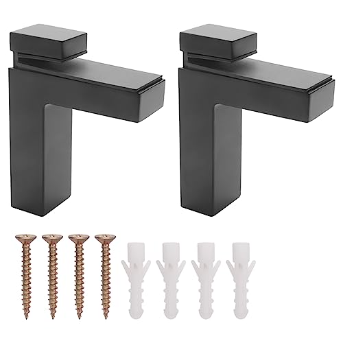 Sujurio Verstellbare -/Glasregalhalterung, Wandhalterung, robuste schwebende Halterungen für 3–28 mm dicke Regale, schwarz, 2 Stück von Sujurio