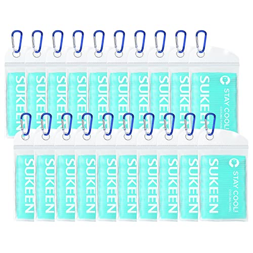 Sukeen Kühlendes Handtuch, 20 Stück (101,6 x 30,5 cm) groß, atmungsaktiv, kalte Zwölfe, Eishandtuch für Hals von Sukeen