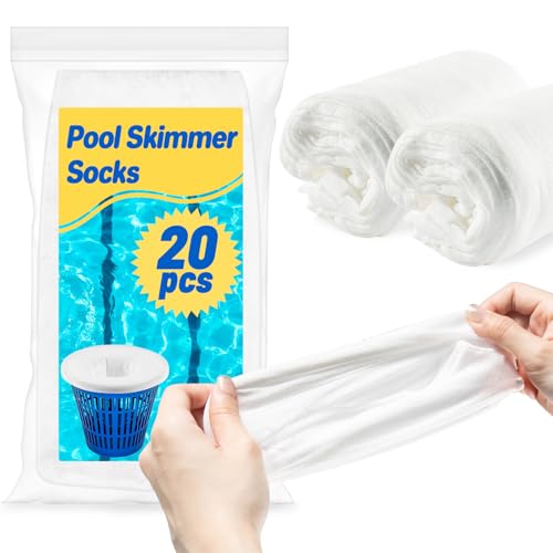 Sukh 20 Stück Pool Skimmer Socks - Water Filter Sock,Pool Skimmer Socken,Filterstrumpf,Pool Skimmer Basket Sock,Pool Skimmer Net für Entfernt Schlacken Blätter von Sukh