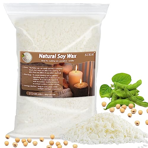 Sukh Sojawachs für die Kerzenherstellung – natürliche Sojawachsflocken, reines Sojawachs, Kerzenherstellung, Sojawachs, Chips, Kerzenherstellung für Behälterkerzen,Duftkerzen, DIY-Wachs (2LB) von Sukh