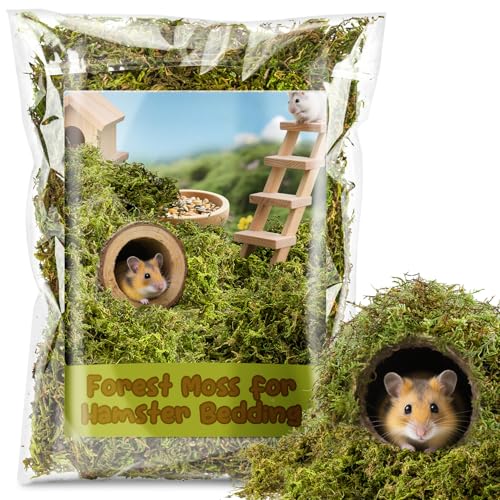 Sukh Hamstermoos, Waldmoos für Hamster, Einstreu, Trockenmoos, Reptilienmoos, für Eichhörnchen, Hamster, Meerschweinchen, Mäuse, Kleintiere, Käfigzubehör von Sukh