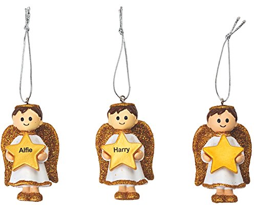 Niedliche Gold Boy Engel Baum Dekoration Ornament Kugel mit blanko Star von Suki