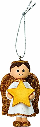 Niedlicher goldener Junge Engel Weihnachtsbaumschmuck Ornament Kugel (Löwe) von Suki