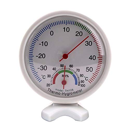 Sukisuki Runder analoger Thermometer Hygrometer Hygrothermograph Temperatur-Feuchtemessgerät von Sukisuki