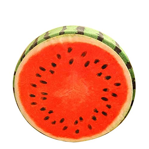 Sukisuki Weiches, rundes Kissen mit Obstmuster, Plüschkissen, Spielzeug, Sitzkissen, kreative Heimdekoration (Wassermelone) von Sukisuki