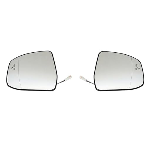 Sukori Spiegelglas Beheizbar für Ford Focus MK2 MK3 Mondeo MK4,Beheizbar Wasserdicht Asphärisch Mit Trägerplatte Spiegelglas Glas Ersatz,C-1pair von Sukori