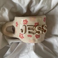 Personalisierte Kirschblüten-Tasse Handgefertigte Keramiktasse Mit 24 Karat Vergoldung von SukupotCeramics