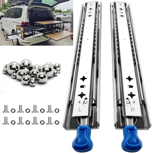 Schubladenschienen, 72.5 cm, Vollauszug mit Schloss, Schwerlast Schubladenauszug, seitliche Montage, Kugellager, 113,4 kg Tragkraft,1 Paar (2 Stück) von Sulawskys