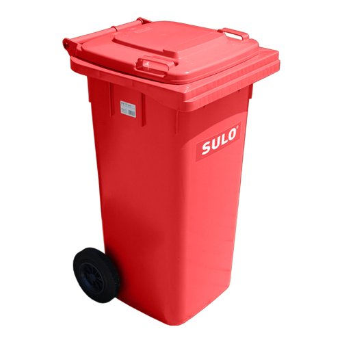 Müllgroßbehälter 120l rot a.Niederdruck-PE Rad-D.200mm von Sulo