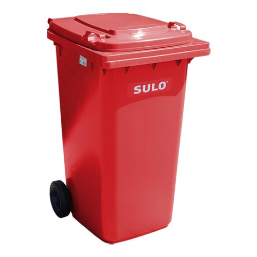 Müllgroßbehälter 80l rot a.Niederdruck-PE Rad-D.200mm von Sulo