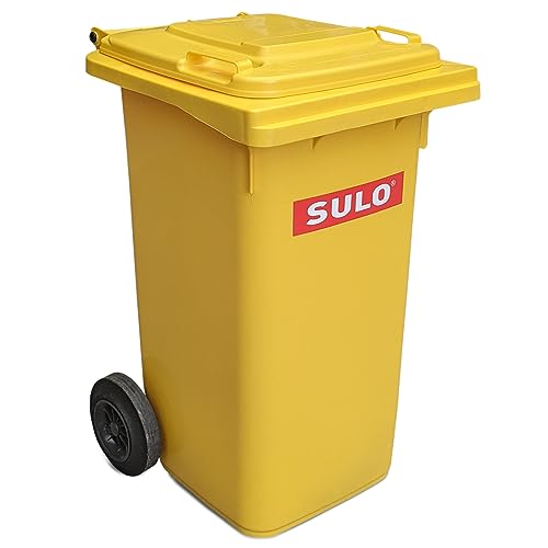 SULO 120 Liter Gelbe Tonne Müllbehälter Mülltonne Abfalltonne Gelb Für alle DIN-Klammschüttungen Made in Germany Extra Starker Kunststoff Leise Vollgummiräder Leicht zu Reinigen UV-Fest Rost Fest Verrottungsfest SULO 120 Liter Gelbe Tonne Müllbehälter Mülltonne Abfalltonne Gelb Für alle DIN-Klammschüttungen Made in Germany Extra Starker Kunststoff Leise Vollgummiräder Leicht zu Reinigen UV-Fest Rost Fest Verrottungsfest von Sulo