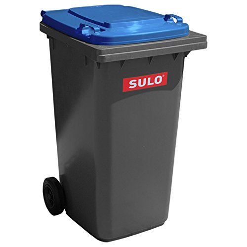 SULO Mülltonne Müllbehälter 2 Rad MGB ***80 Liter grau mit blauem Deckel*** von Sulo