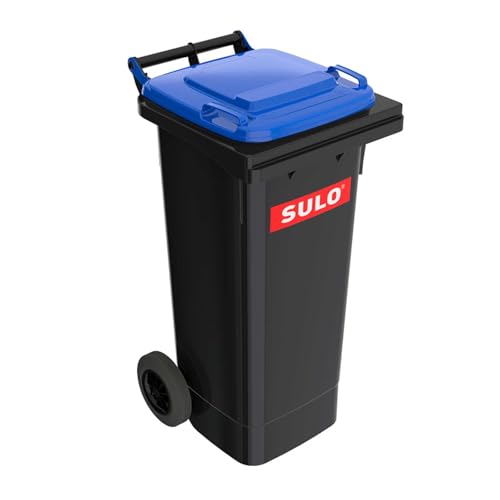 SULO Mülltonne Müllbehälter 2 Rad MGB ***80 Liter grau mit blauem Deckel*** von Sulo