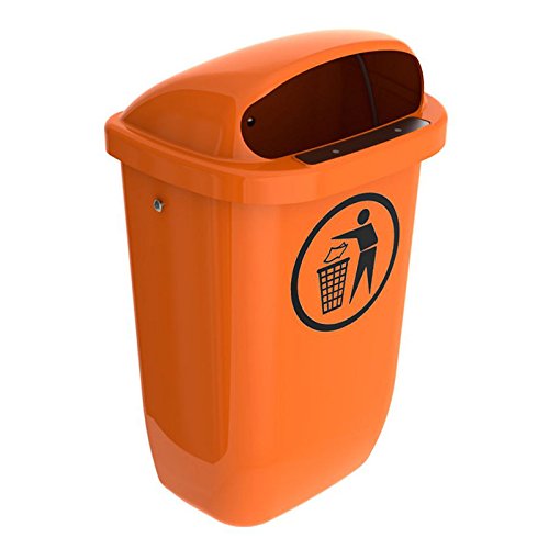 SULO Papierkorb Mülleimer Außenbereich DIN PK, Inhalt 50 l - Orange von Sulo