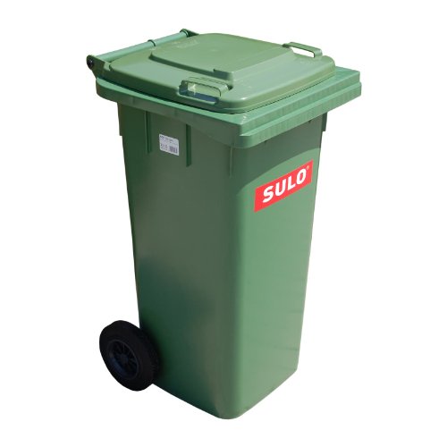 Sulo 120 Liter Müllbehälter Mülltonne Abfalltonne | Grün | Für alle DIN-Kammschüttungen |Made in DE| Extra Starker Kunststoff | Vollgummiräder | Leicht zu Reinigen | UV-Fest von Sulo