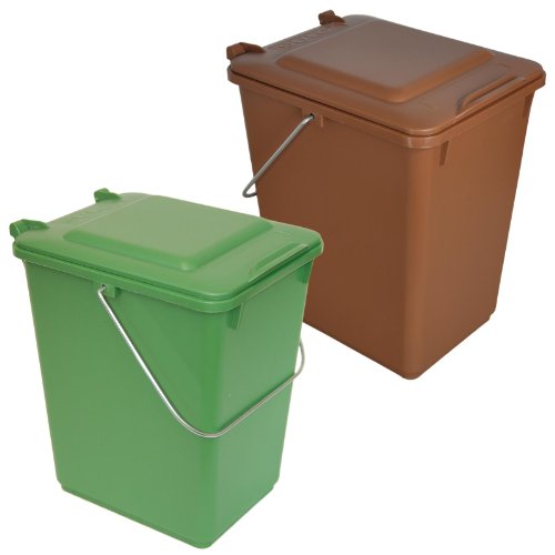 Sulo 2 x Bio Boy Müllbehälter für Küche und Garten 10 Liter im Set braun + grün BIOABFALL von Sulo