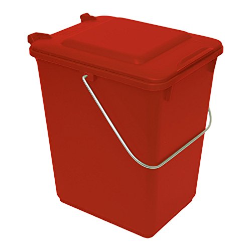 SULO Bio Boy 10 Liter mit Deckel und Henkel – Geruchsdicht und leicht Abwaschbar – Als Bio Mülleimer Komposteimer geeignet - Der Vorsortierbehälter für die Küche Nicht nur für Biomüll (rot) von Sulo
