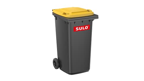 SULO CITYBAC CLASSIC Mülltonne 240L Grau RAL7021, Deckel Gelb RAL1018 von Sulo