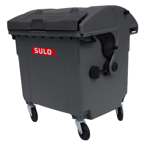 SULO Mini-Müllcontainer 1100L Runddeckel Grau RAL7021 von Sulo