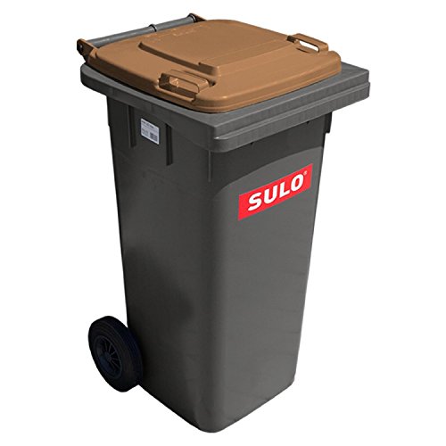 SULO Mülltonne MGB 120 grau mit braunem Deckel 120 Liter Fassungsvermögen von SULO