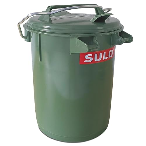 SULO SME35 | 35 Liter Mülltonne im Retrodesign | mit Tragegriff und Verschlussbügel | Vorsortierbehälter Mülleimer | Wohnung Haus Garten Hobby von Sulo