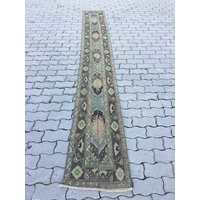 Läufer Teppich, Boden Teppich.12.5x1.7Ft Kilim Vintage Oushak Flur Teppich von Sultanhancarpet