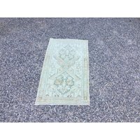 Vintage Teppich Oushak Handgemachter Kelim 16x10 cm. Code 0003 von Sultanhancarpet