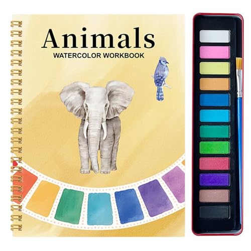 Aquarell -Malbuch, 12 lebendige Farben, tragbar und einfach zu bedienen, Aquarellfarbe Workbooks Set, Färbenanfänger -Kit, komplettes Set, für Teenager, Erwachsene, Erwachsene Aquarell -Malbuch, 12 lebendige Farben, tragbar und einfach zu bedienen, Aquarellfarbe Workbooks Set, Färbenanfänger -Kit, komplettes Set, für Teenager, Erwachsene, Erwachsene von Sulxyi