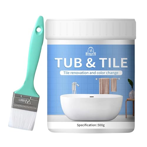 Badewannenfarbe, glänzend weiß, Badewannen-Reparaturset, Bad-Emaille-Farbe, 500 g, Hochglanz-Finish, schnell trocknende Formel für Fliesen, Metall, Dusche, Waschbecken, Möbel, Chips und Schrammen Badewannenfarbe, glänzend weiß, Badewannen-Reparaturset, Bad-Emaille-Farbe, 500 g, Hochglanz-Finish, schnell trocknende Formel für Fliesen, Metall, Dusche, Waschbecken, Möbel, Chips und Schrammen von Sulxyi