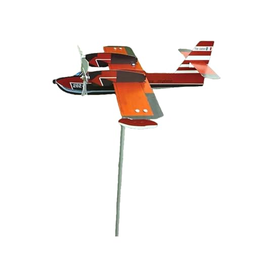 Flugzeug Wind Spinner Metall Garten Windmühle Flugzeug Modellierung Windmühle Kinetiic Bewegung Metallkonstruktion Einfache Installation für Rasen, Garten, Terrasse & Hof von Sulxyi