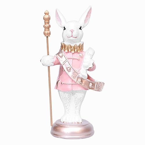 Hasenfigur, niedlicher mit Trompete – Harz-Osterfigur, Cartoon-Hasenstatue, Gartendekoration für Haus, Garten, Hof, Rasen von Sulxyi