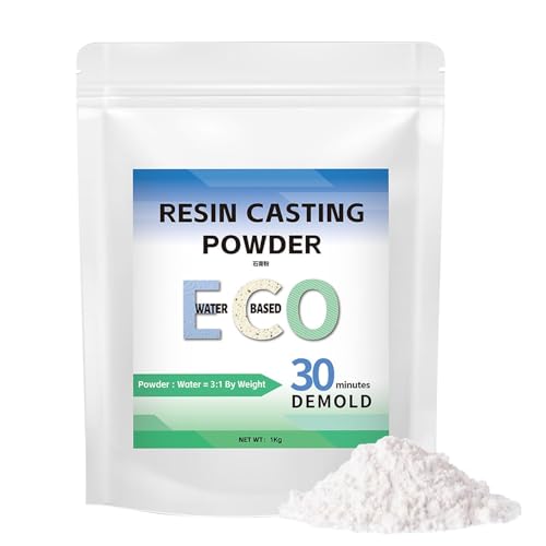 Resin Casting Powder, Plaster Powder, Fine Casting Plaster, Casting Powder, Hand Casting Kits, 1000g Fast Curing Formula 20-30 Minutes Demold for Casting and Coating Resin von Sulxyi