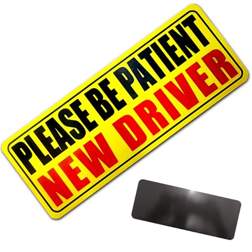 Student Driver Magnet, Student Driver Sticker, New Drivers Magnetic, Magnetic Car Signs, New Driver Bumper Safety Sign, with 9x4 Inches Clear Visibility Easy Installation for Car von Sulxyi