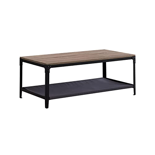 Sulypo Couchtisch Beistelltisch aus Holz mit MDF-Platte und Metallgestell inklusive Stoffbezug als Tierbett Katzennest, grau, L17 x D60 x H46cm von Sulypo