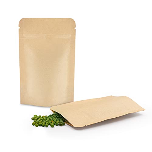 SumDirect 50 Stk Papier Beutel Kraftpapier mit Folie Ausgekleideten,Papiertütchen mit Boden für die verpackung von kaffee,tee lebensmittel (9x14CM) von SumDirect