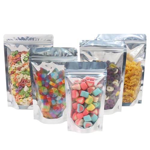 SumDirect 50 Stk. 9 x 15cm Zip Beutel Transparent Aluminiumfolie Lebensmittel Beutel mit der Kerbe für Verpackungstüte Lebensmittellagerung(3.5x5.9 inches) von SumDirect