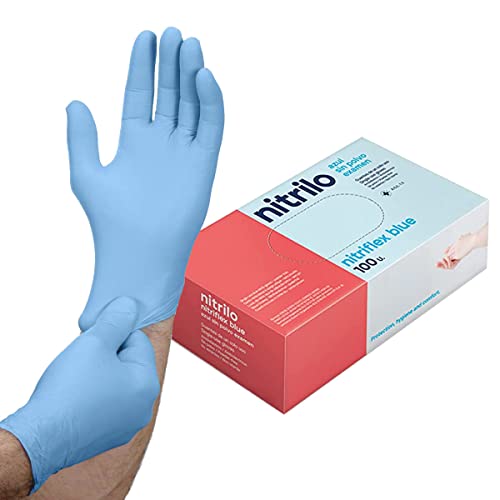 Sumedtec Nitrilhandschuhe, Größe S, Einweghandschuhe, Nitrilhandschuhe, Blau, Einweghandschuhe, Nitrilhandschuhe, puderfreie Handschuhe, blaue Handschuhe (LATEX FREE) von Sumedtec