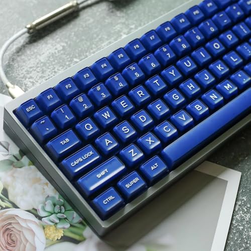 142 Tasten SA Profil PBT Doubleshot Keycaps Blau Transluzent Keycap Set Fit für 61/64/87/104/108 Cherry Mx Schalter ISO ANSI Mechanische Tastatur von Sumgsn