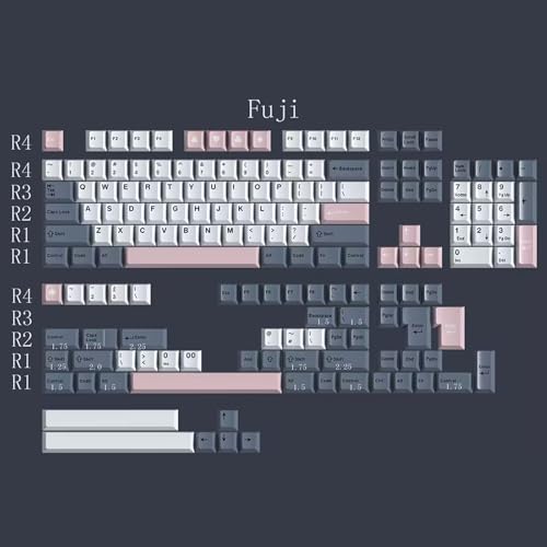 163 Tasten Fuji Keycaps Cherry Profile Doubleshot Tastenkappen Set Fit für ISO ANSI 95% 75% 65% 60% Mechanische Tastatur Cherry Mx Switches von Sumgsn