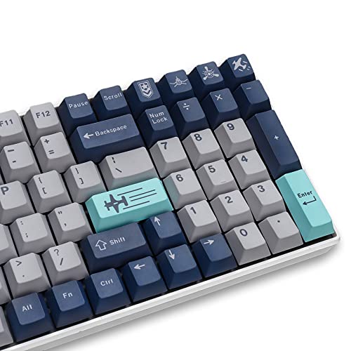 PBT Pacific Tastenkappen, 129 Tasten, Kirschprofil, DYE-SUB, Tastenkappe für MX-Switches, mechanische Gaming-Tastatur (nur Tastatur) von Sumgsn