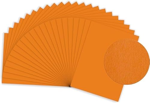 Sumico Bastelkarton 50x70cm 25 Bogen I Bastelpapier 220g/m² I dickes Ton-Papier zum Basteln & Malen I Bastel-Pappe umweltfreundlich verpackt I Tonkarton bunt für Kinder (Orange) von sumico