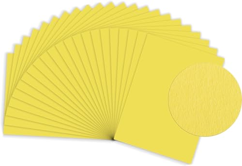 Sumico Bastelkarton 50x70cm 25 Bogen I Bastelpapier 220g/m² I dickes Ton-Papier zum Basteln & Malen I Bastel-Pappe umweltfreundlich verpackt I Tonkarton bunt für Kinder (Zitronengelb) von sumico
