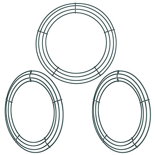 3 Packungen Dunkelgrün 12 Zoll Draht Kranz Ringe Draht Kranz Rahmen für das Neue Jahr Valentines Dekoration (Stil B) (Stil A) von Sumind