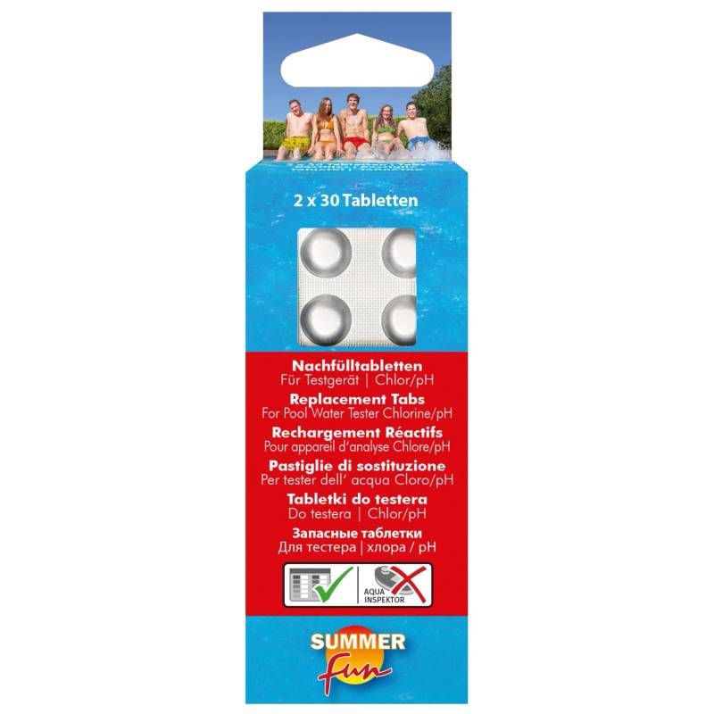 Summer Fun Nachfülltabletten für Wassertestgerät Chlormethode 2 x 30 Stück von Summer Fun