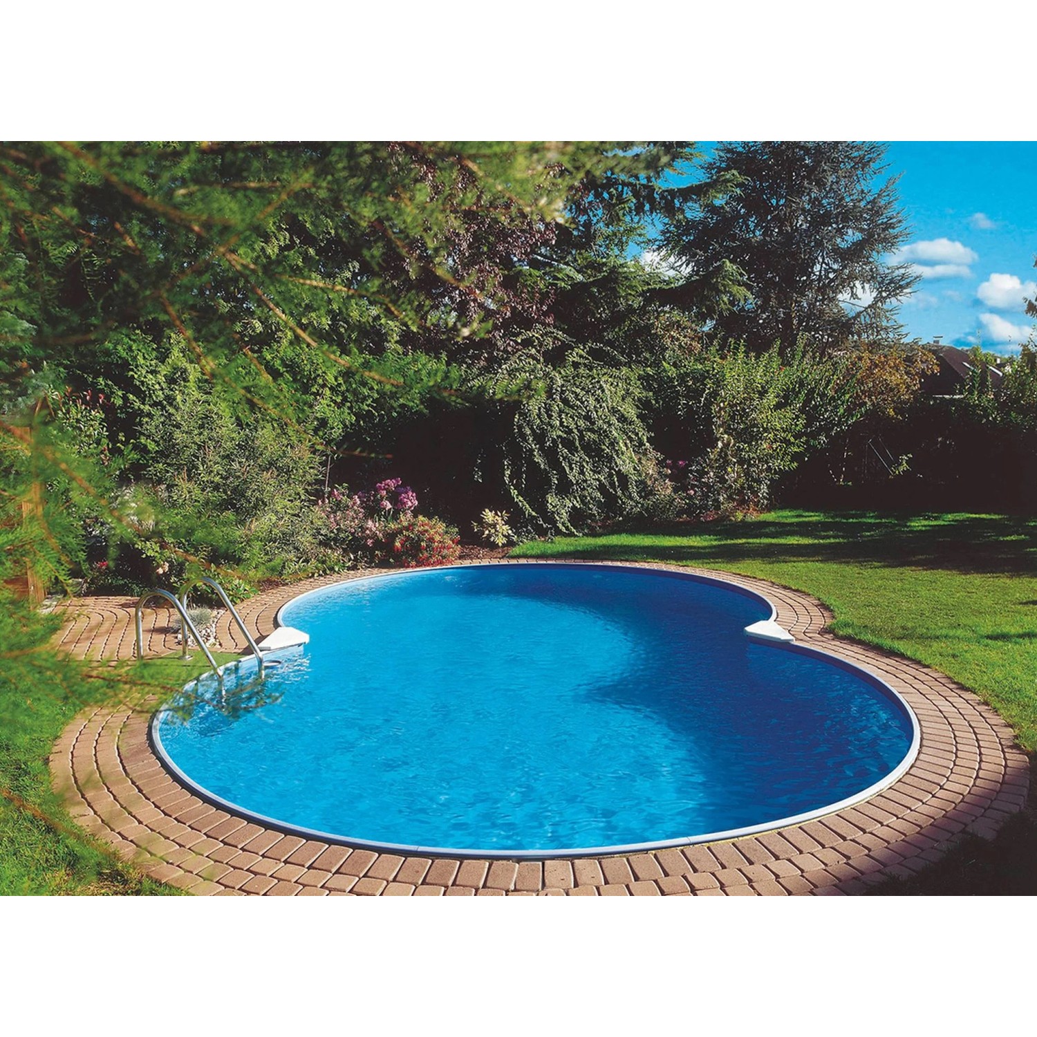 Summer Fun Stahlwand-Pool Classic Einbau-u. Aufstellbecken Achtf. 525x320x120cm von Summer Fun