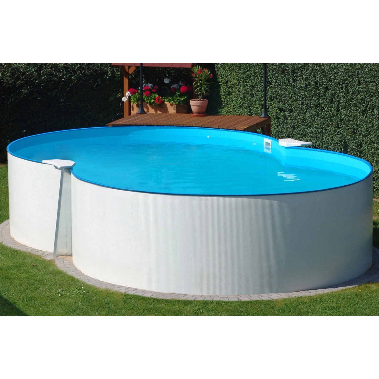 Summer Fun Stahlwand-Pool Set MONTEVIDEO Aufstellbecken Achtf. 470 x 300 x 120cm von Summer Fun