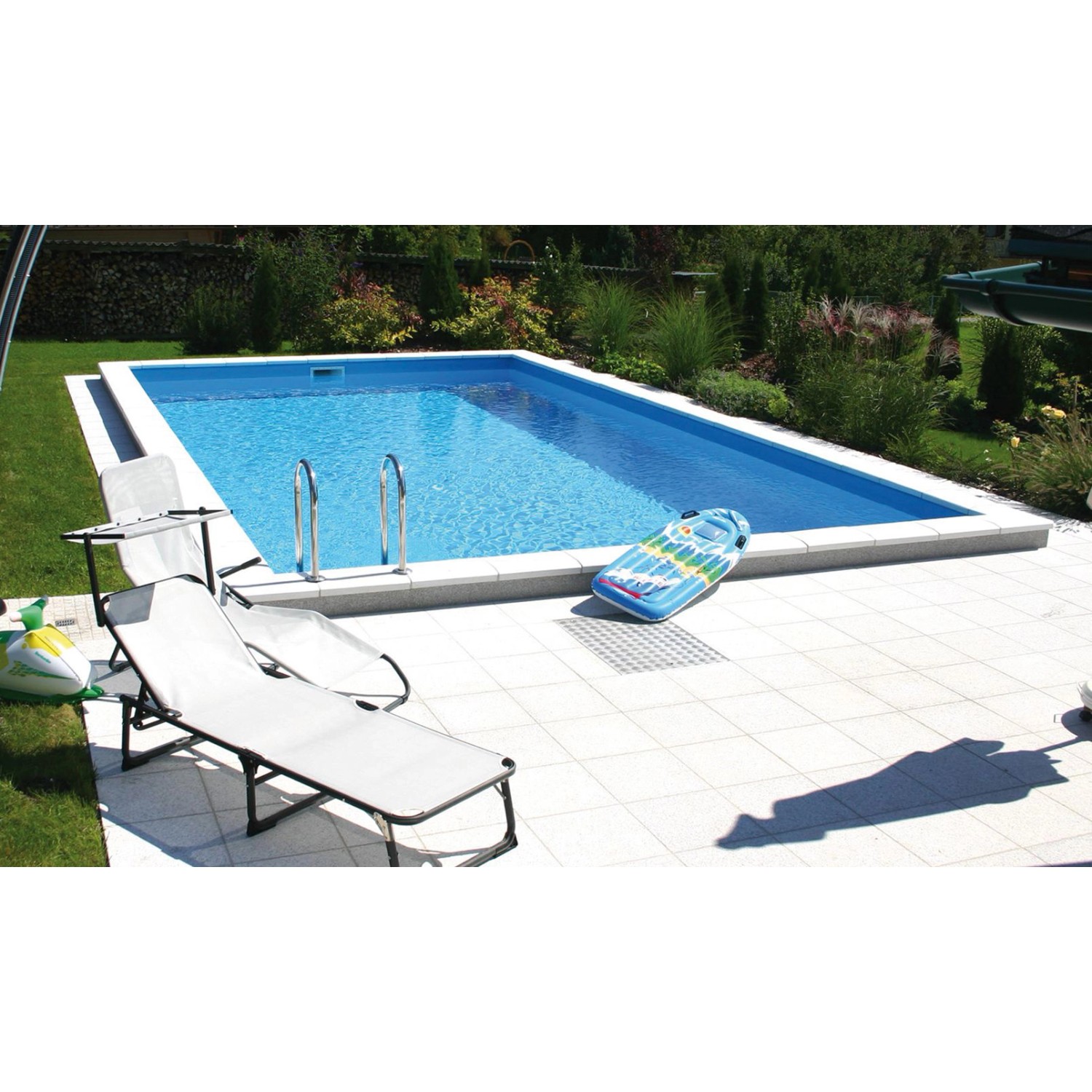 Summer Fun Styropor-Pool Set LUGANO Einbaub.700 x 350 x 150cm inkl. Stahlleiter von Summer Fun